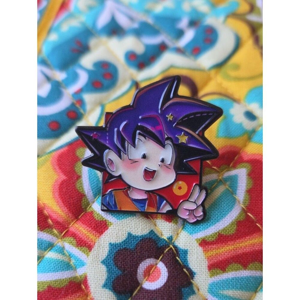 Kids Anime-Style Purple Hair Enamel Pin - Playful Character Badge